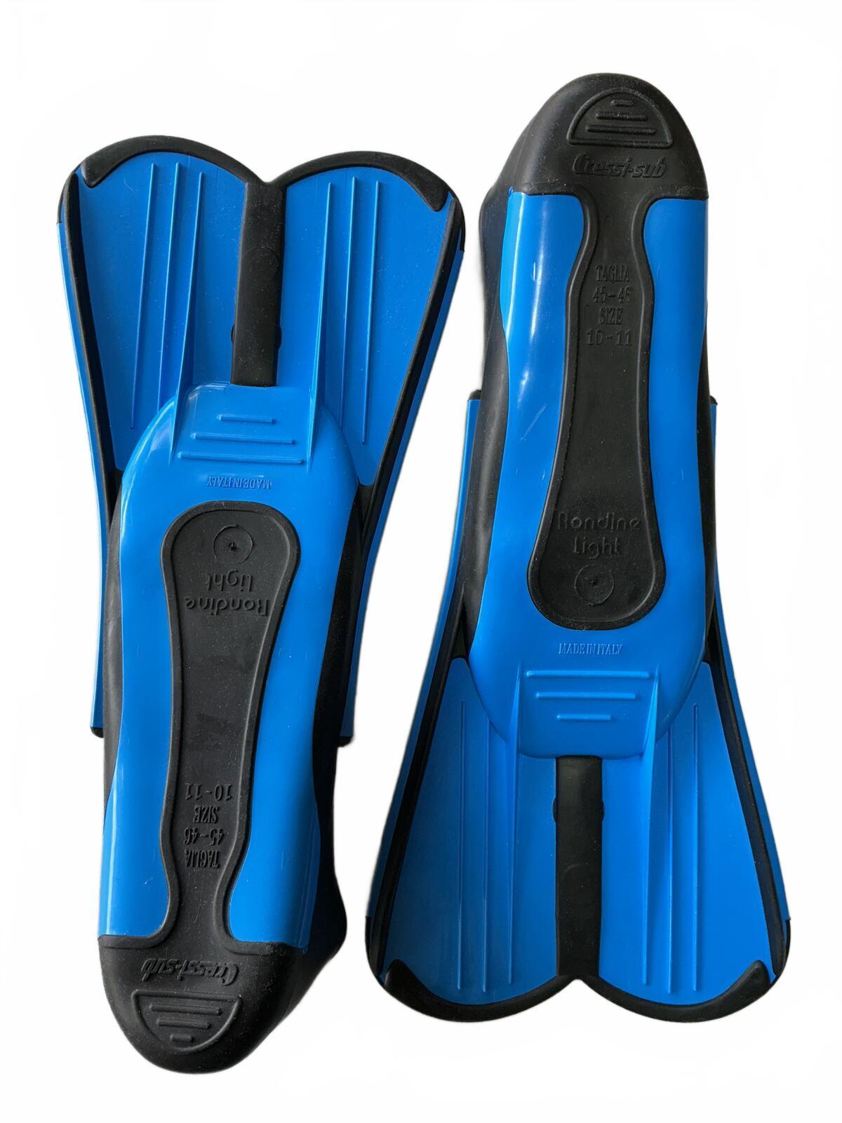 Cressi Rondine Light Swim Fins Flippers Size 45-46 UK 10-11 Blue Black