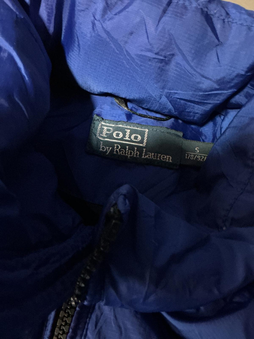 Polo Ralph Lauren Men's Puffer Jacket Full Zip High Collar Blue Good