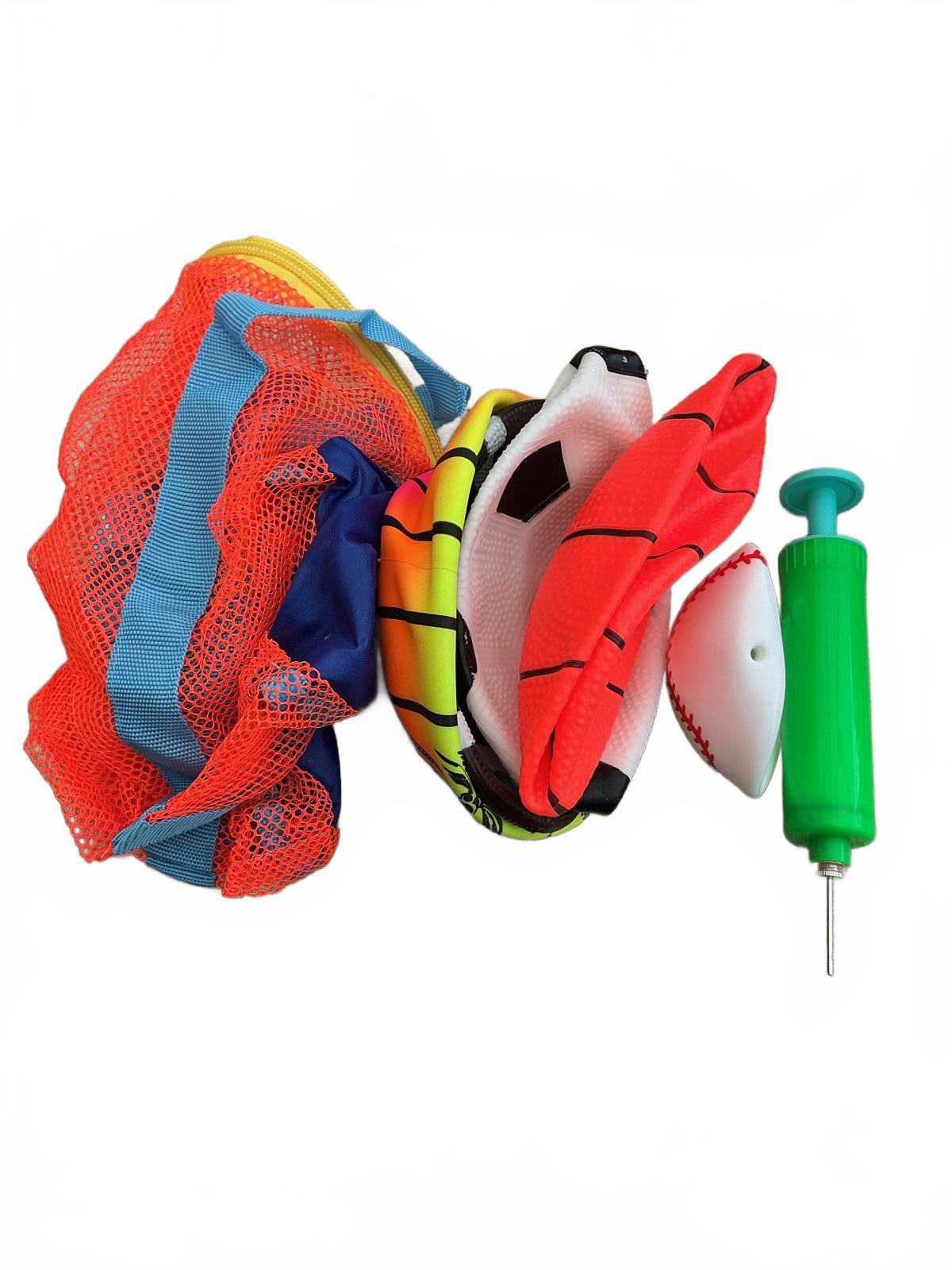 Irptey Sports Ball Set of 5 with Hand Pump and Storage Bag - Kids Size