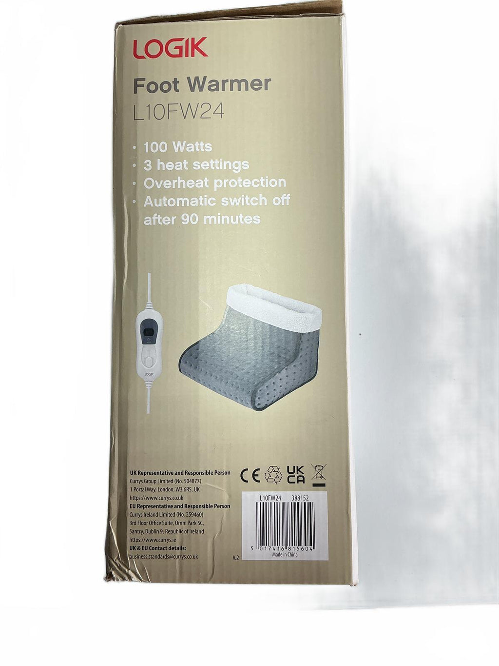 LOGIK Foot Warmer 100 Watts with 3 Heat Settings Comfortable Size