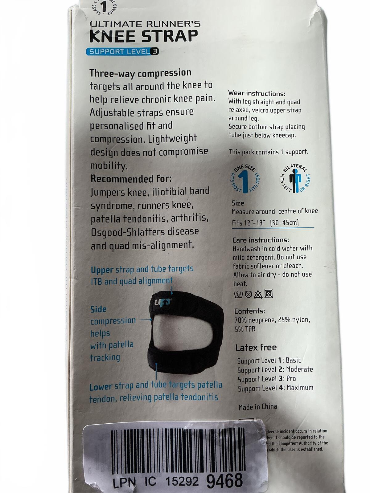 Ultimate Performance Runner's Knee Strap Support Level 3 One Size Fits 12-18"