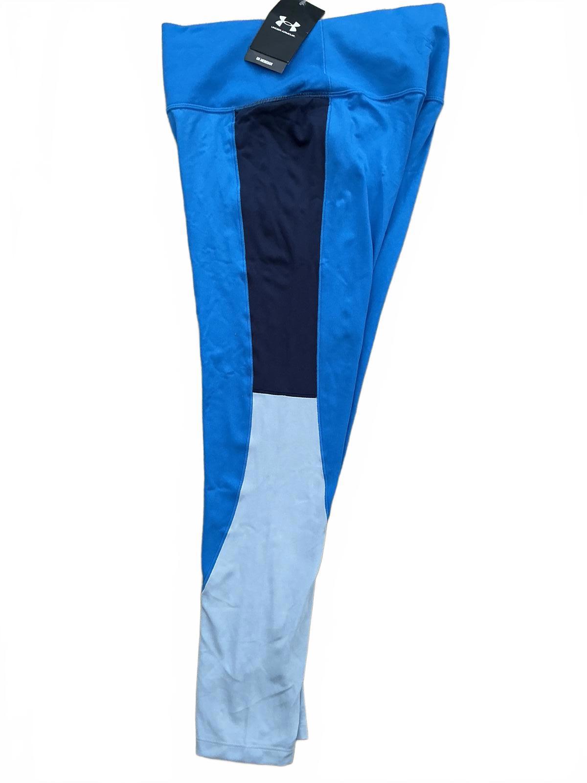 Under Armour Women's Blue Colour Block Leggings Size Regular M