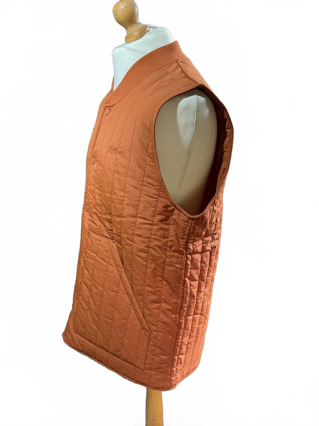 Fera Quilted Orange Sleeveless Vest Gilet Size Regular Xxl