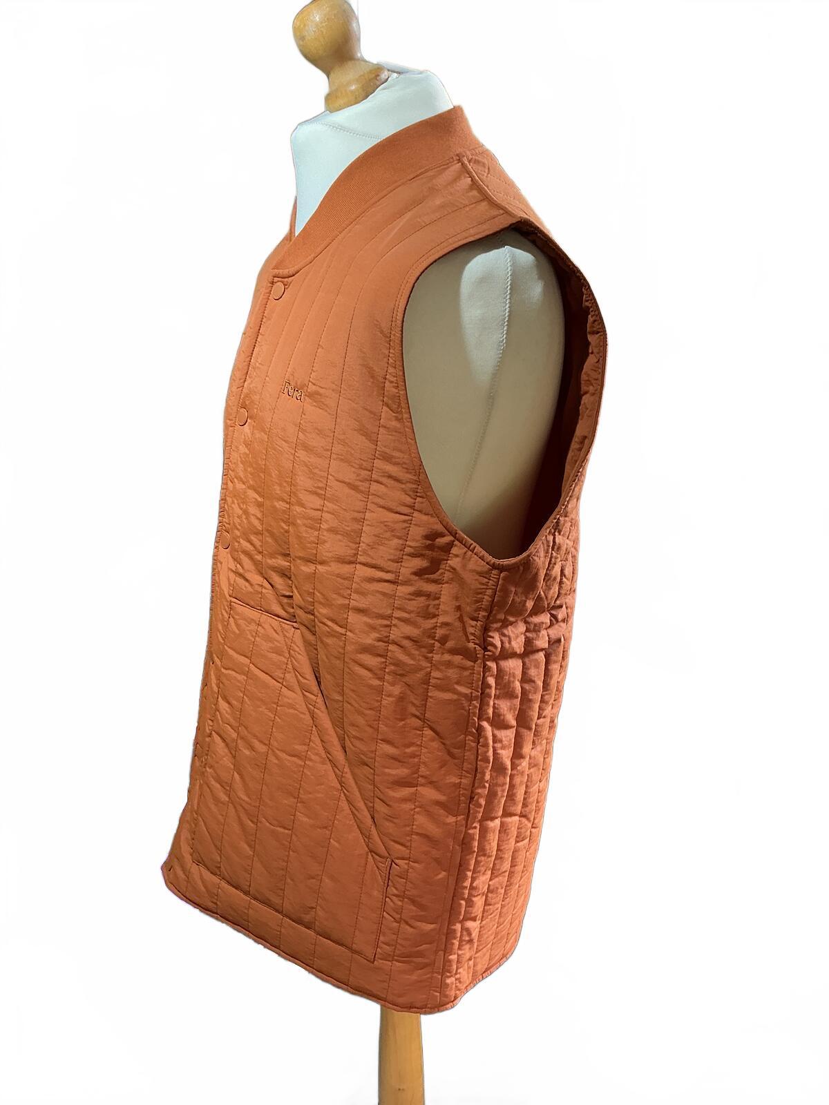 Fera Quilted Orange Sleeveless Vest Gilet Size Regular Xxl