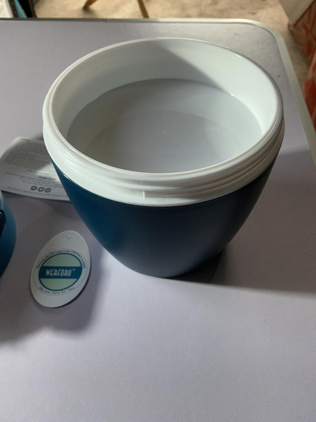Polar gear Blue and White Portable Food Container with Utensils - Medium Size