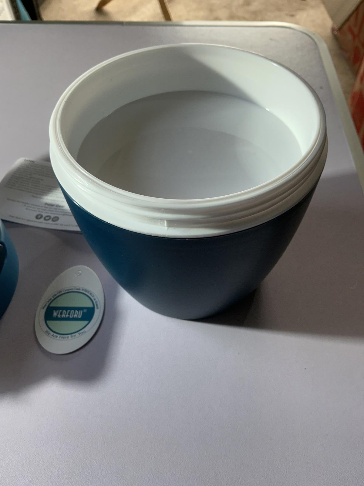 Polar gear Blue and White Portable Food Container with Utensils - Medium Size
