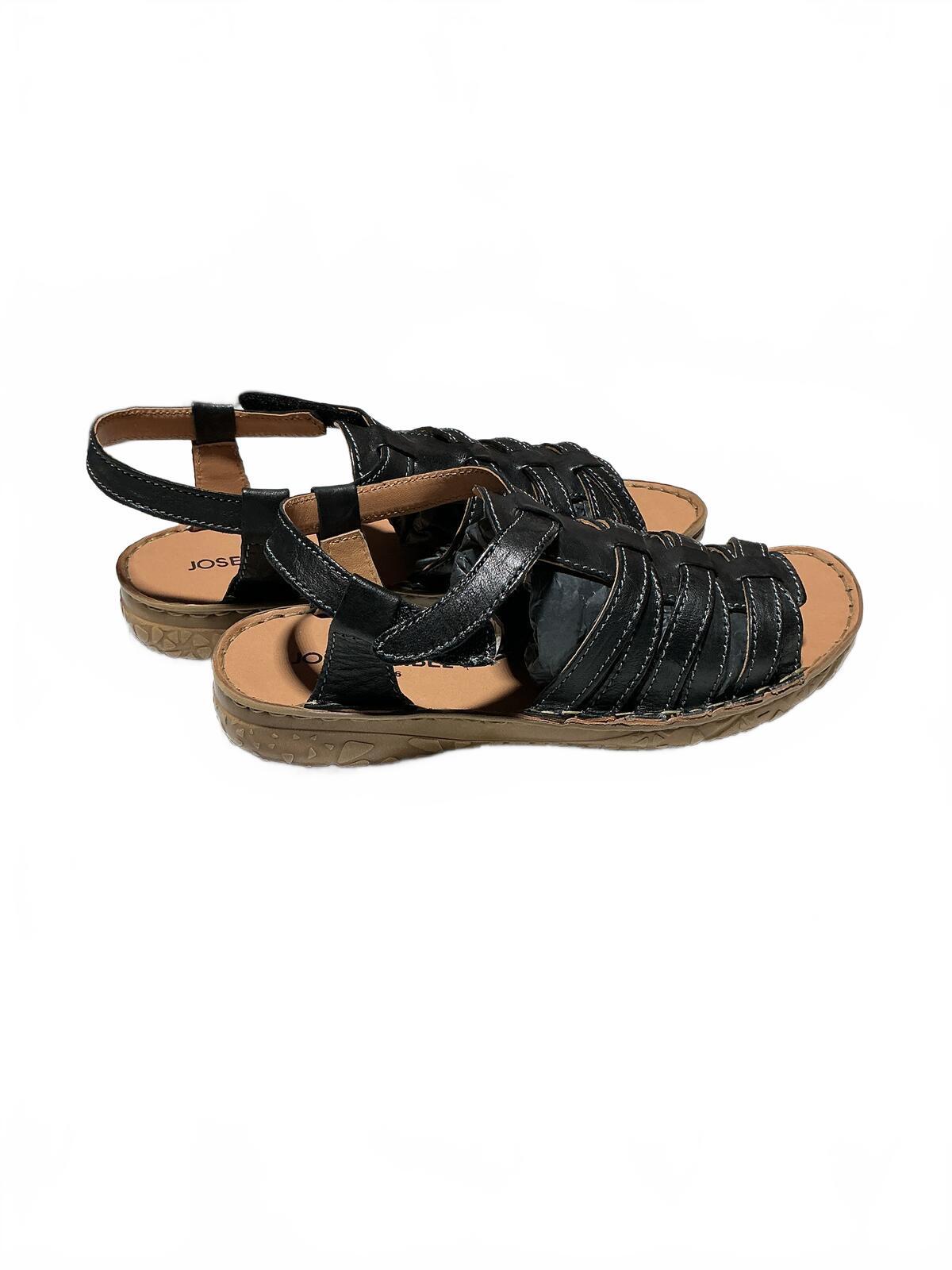 Josef Seibel Black Leather Sandals UK 5 / EU 38 - Adjustable Strap