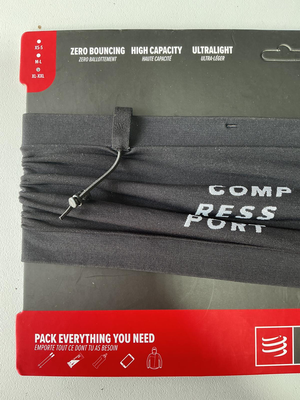 Compressport Free Belt Pro Running Belt Size XL/XXL Black High Capacity