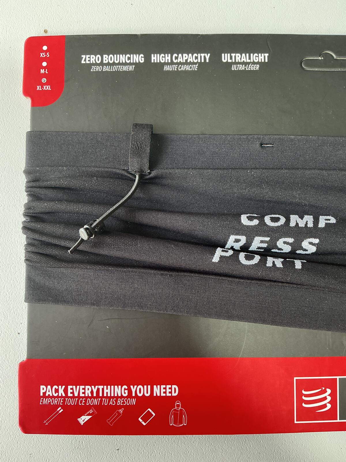 Compressport Free Belt Pro Running Belt Size XL/XXL Black High Capacity