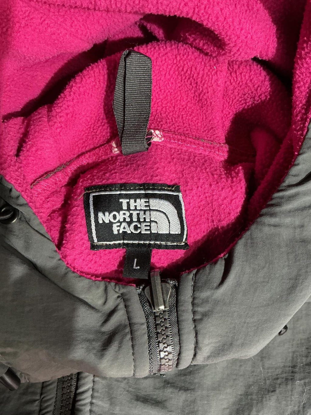 The North Face Women's Hooded Fleece Jacket Pink and Grey