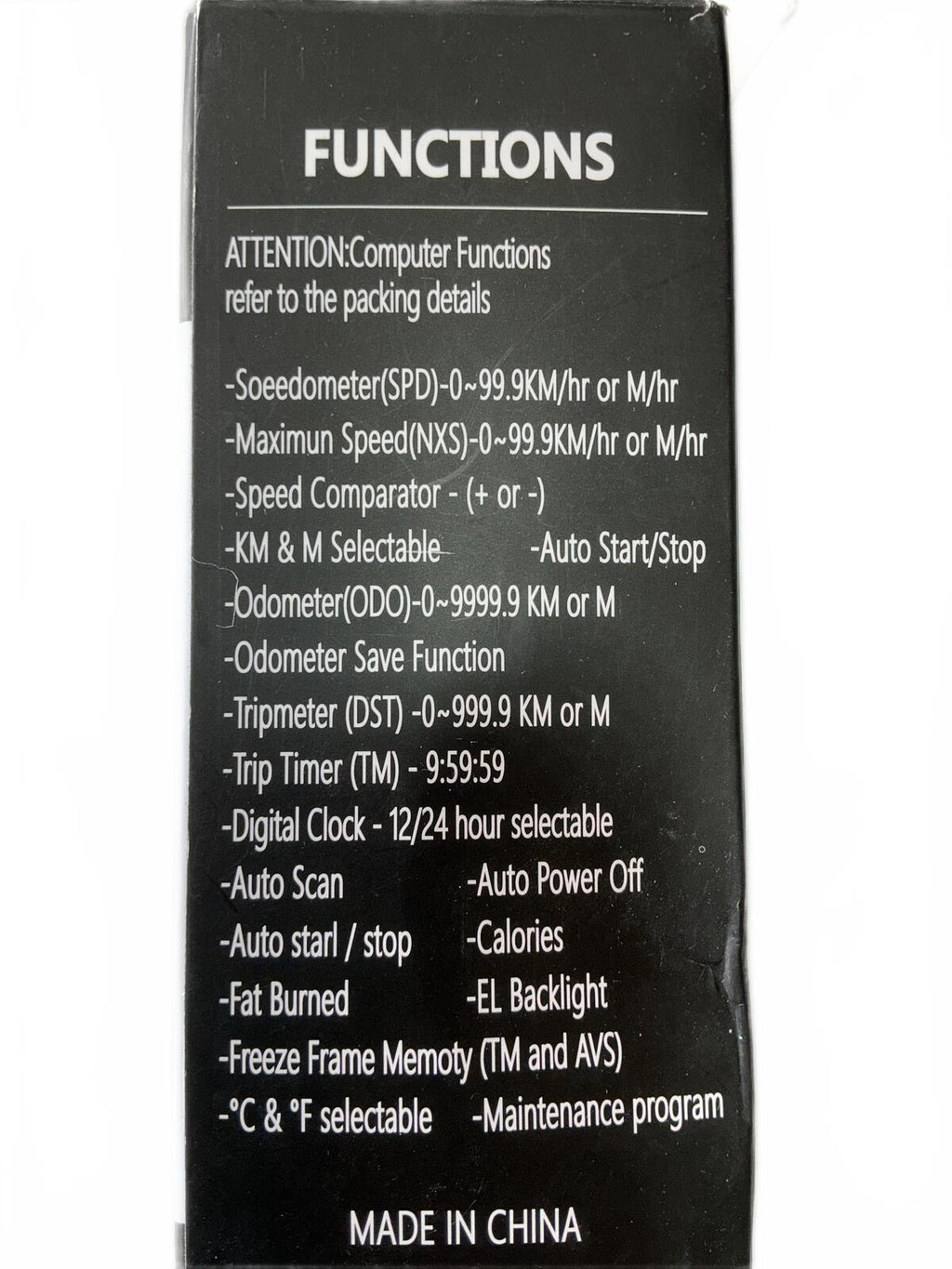 Bike Computer Speedometer Odometer Trip Timer Digital Clock Black