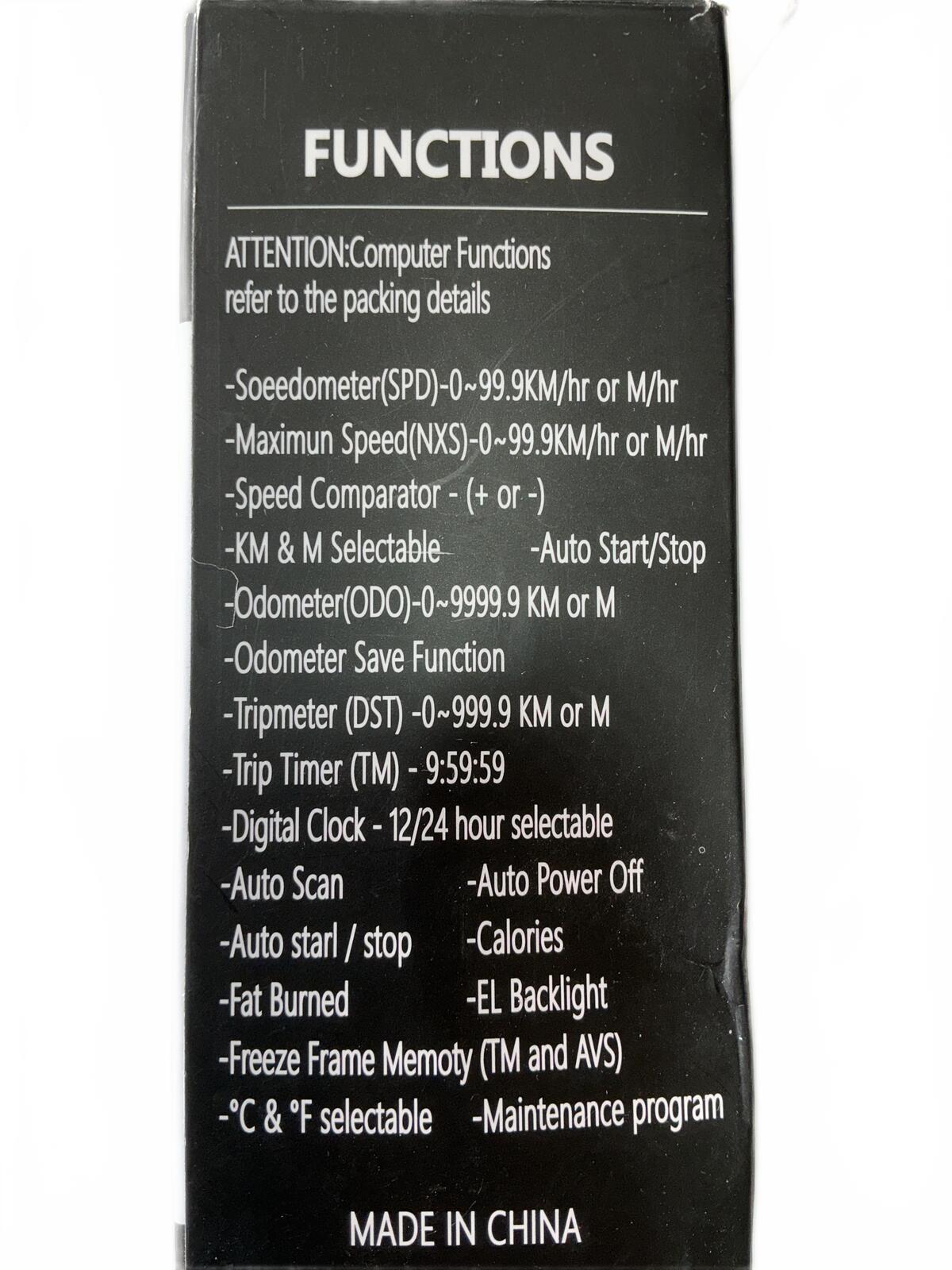 Bike Computer Speedometer Odometer Trip Timer Digital Clock Black