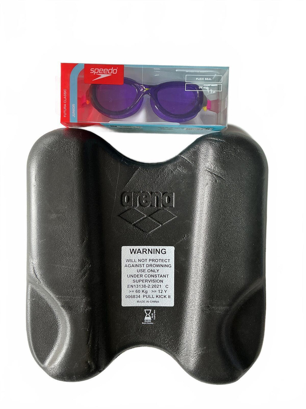 Arena Pull Kick Kickboard & Speedo Swimming Goggles age 6-14 Set