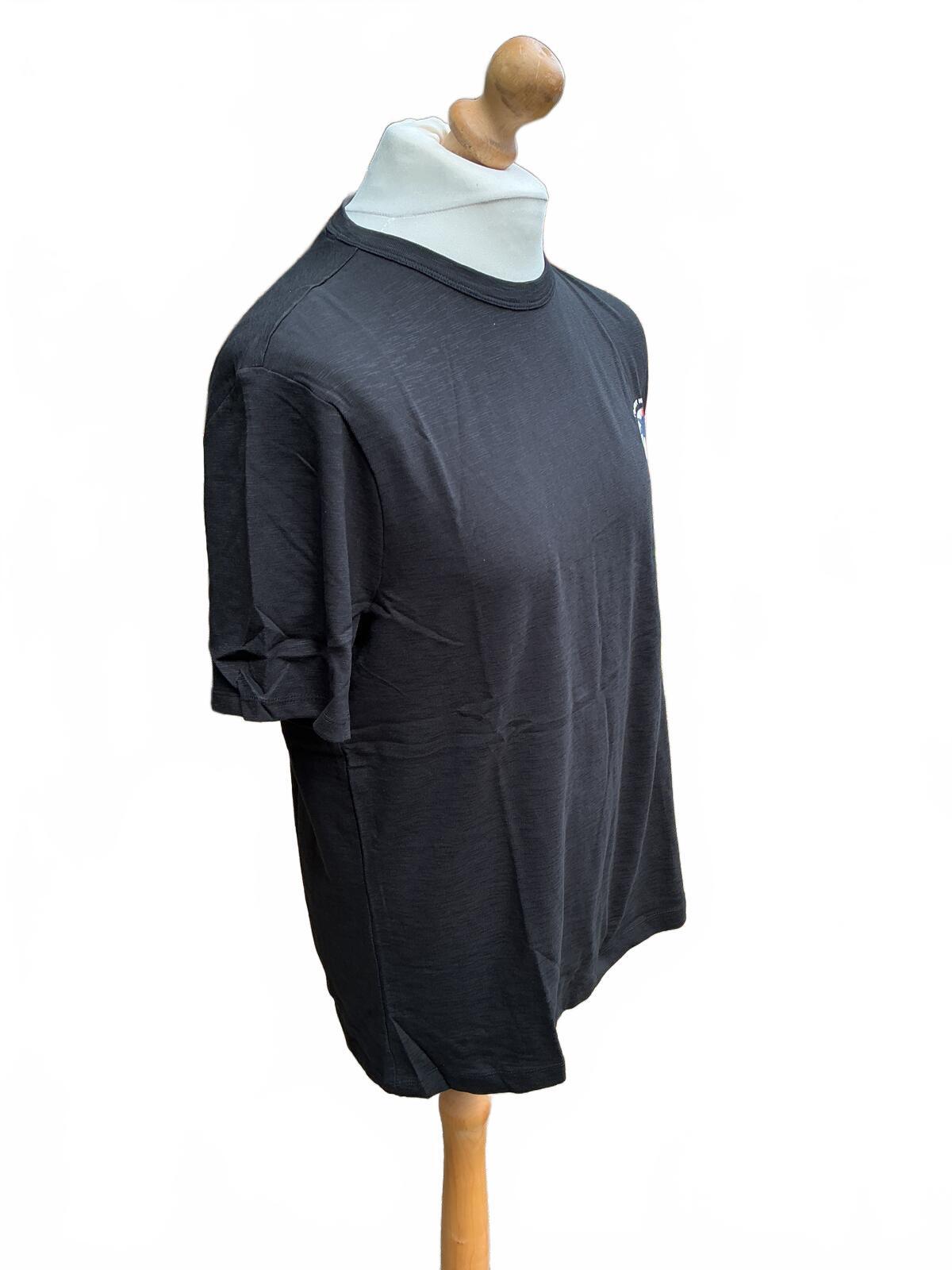 Tommy Hilfiger Black T-Shirt with Palm Logo Size Regular L Casual Tee