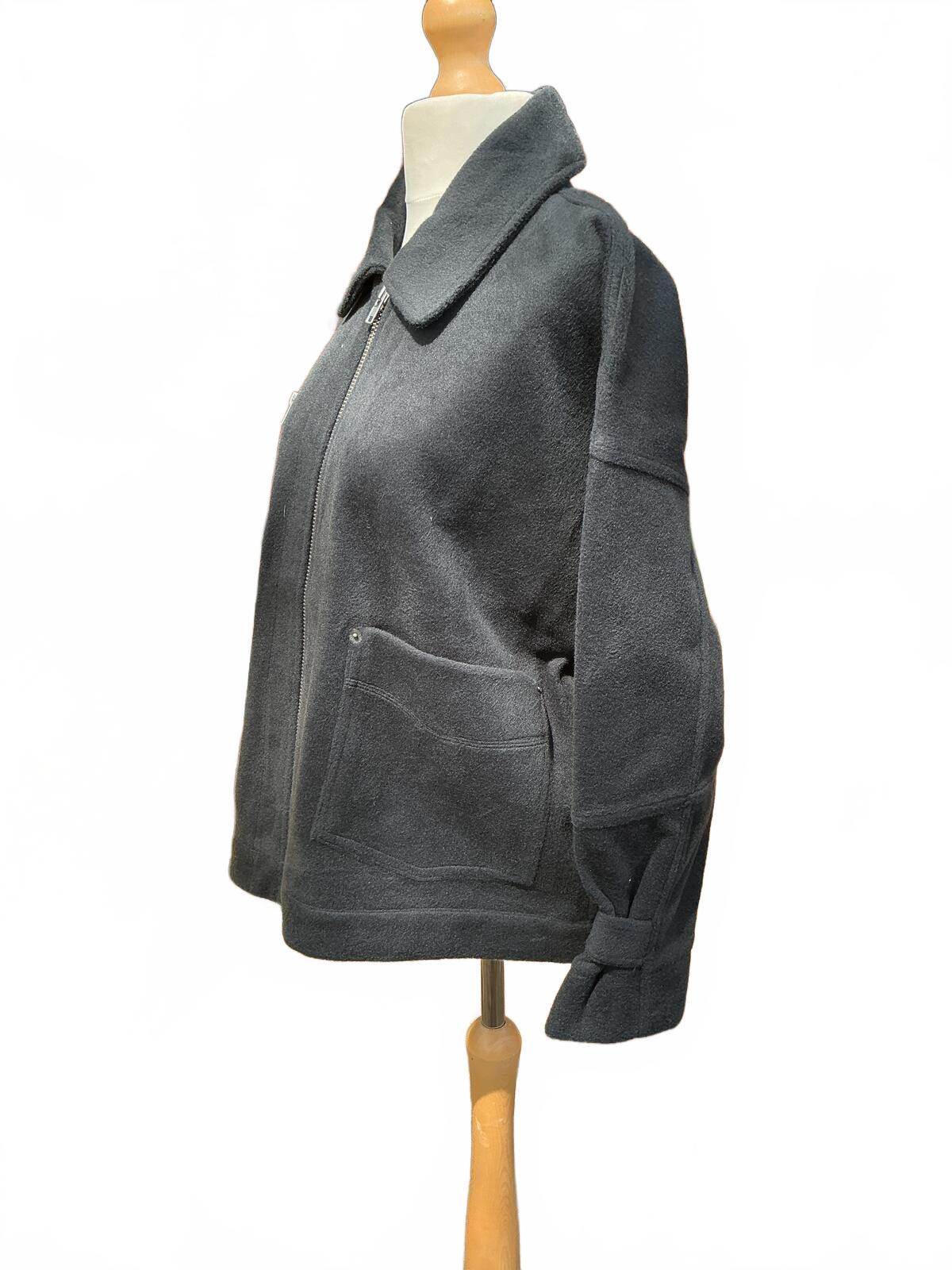 We The Free Sally Chore Jacket Medium Ladies Fleecy Oversized Black