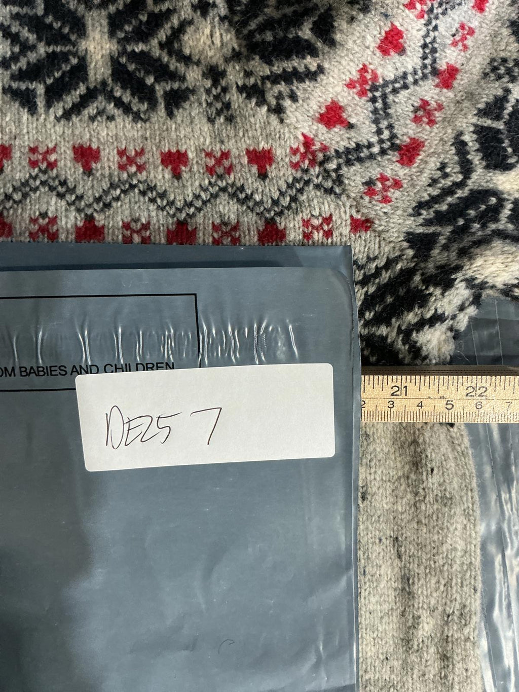 Men's Grey Knit Sweater with Snowflake Pattern and Shawl Collar