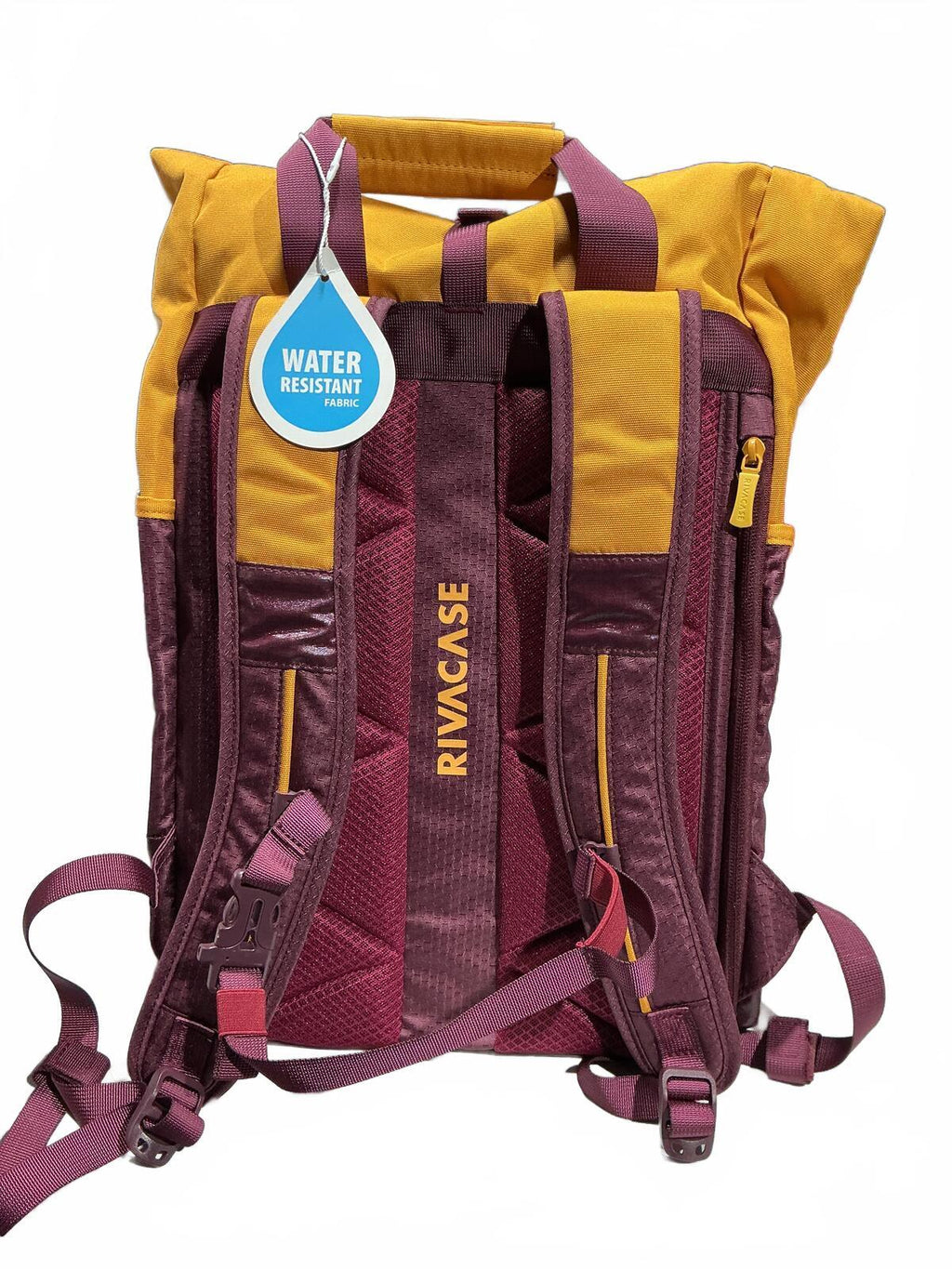 *NEW* Rivacase 25L  15.6in Water Resistant Laptop Backpack Burgundy Mustard