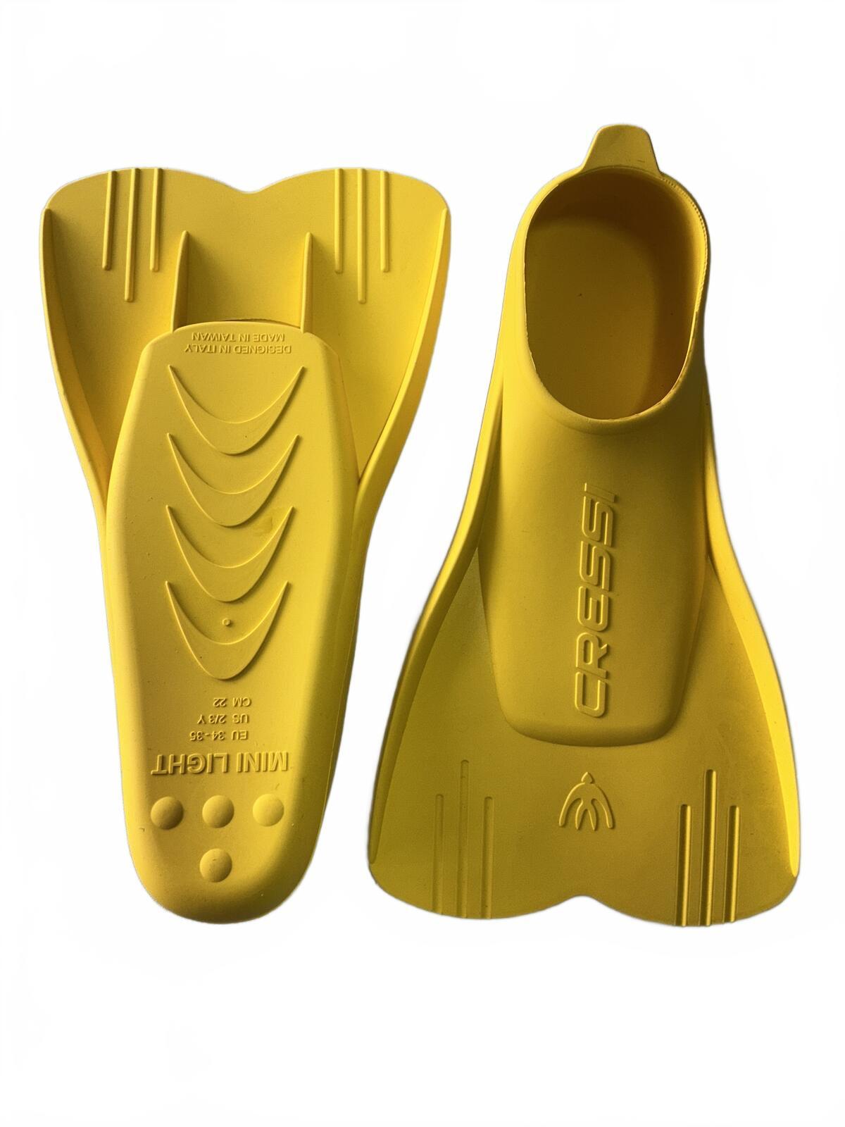 Cressi Mini Light Kids Swim Fins Yellow Size 1-2 Ideal Learn to Swim
