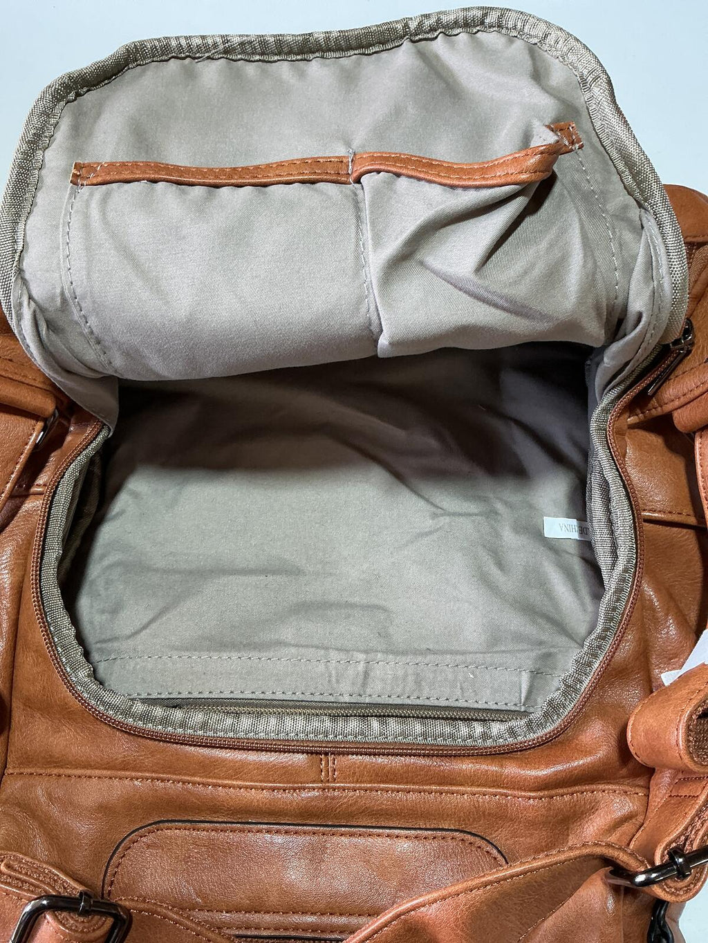 *NEW* Ravuo Brown Faux Leather Backpack Rucksack Laptop Bag Anti Theft 13hX10w