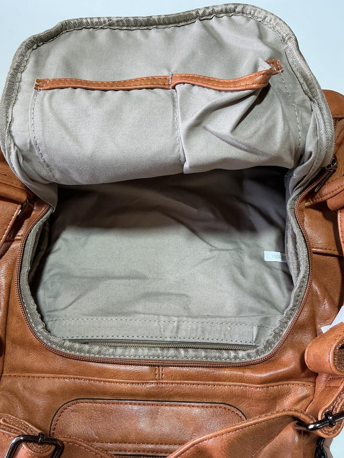 *NEW* Ravuo Brown Faux Leather Backpack Rucksack Laptop Bag Anti Theft 13hX10w