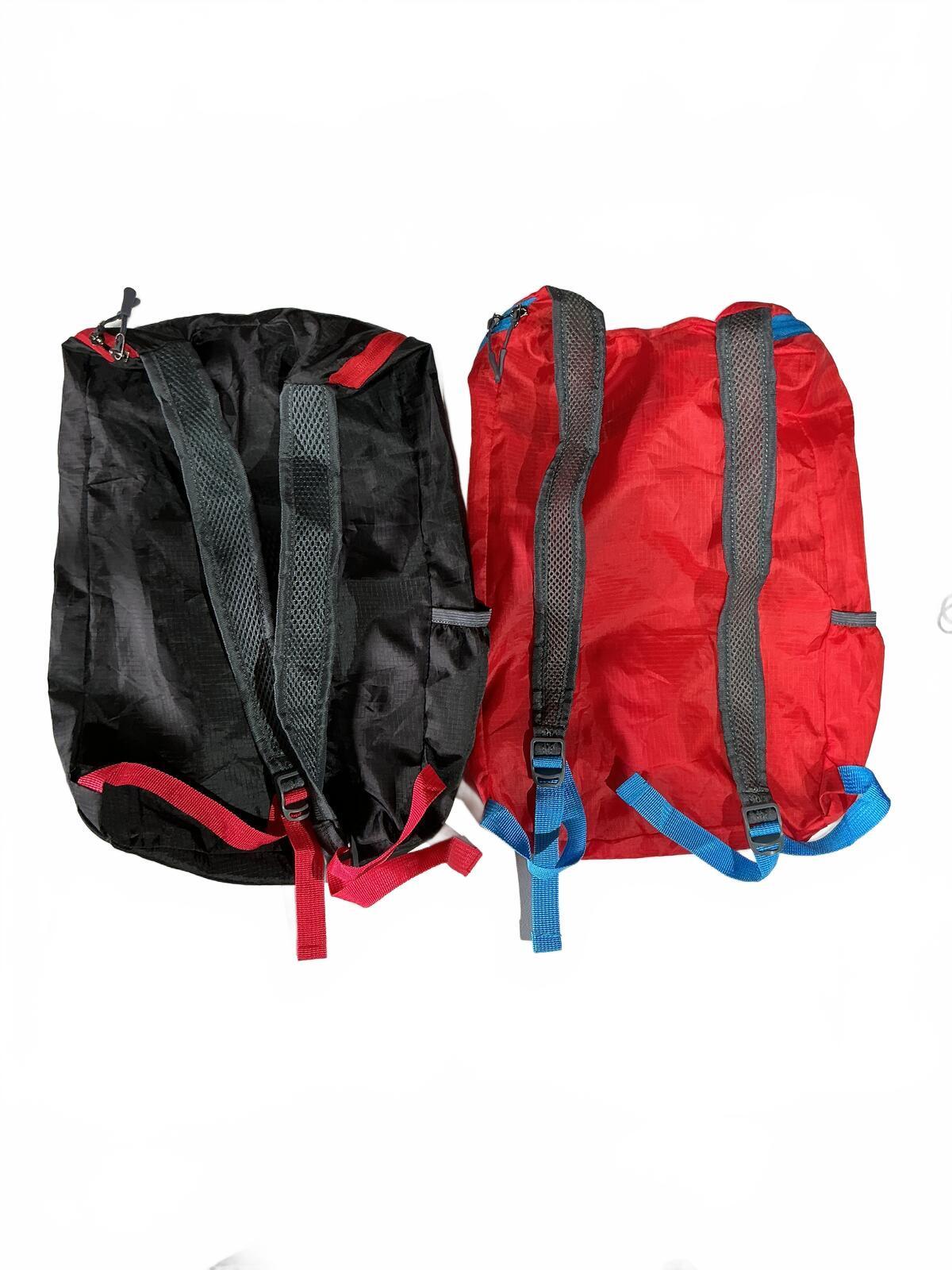 2*VANAHEIMR Packable Drawstring Lightweight Backpack Unisex One Size Black Red