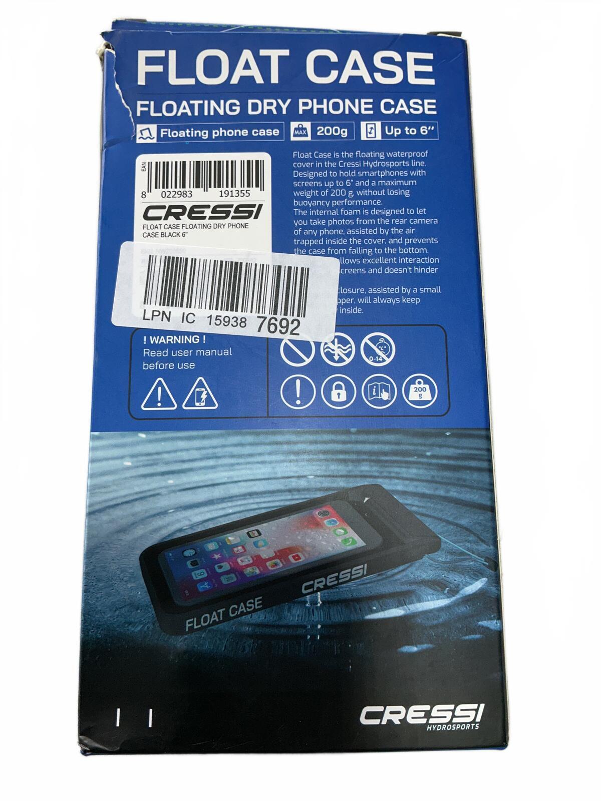 Cressi Float Case Floating Dry Phone Case Up to 6 Inch Phones Black