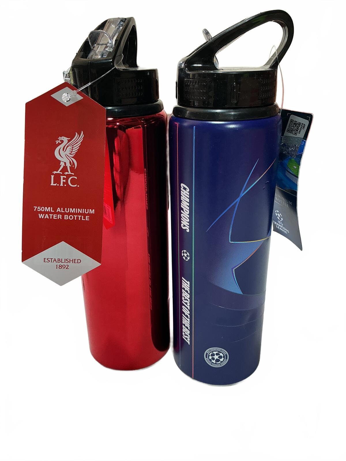 *NEW* Liverpool FC & Uefa Champions League 750ml Aluminium Water Bottles Set