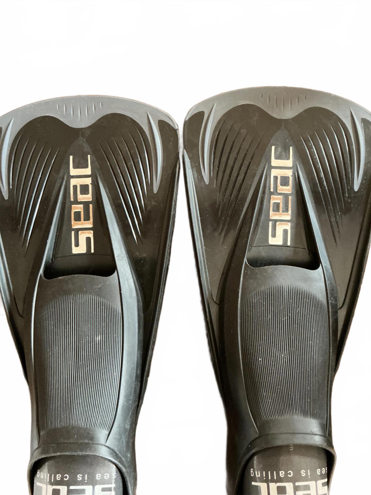 SEAC Speed S Black Snorkeling Fins Size 38-39 UK 5 1/2 - 6 1/2