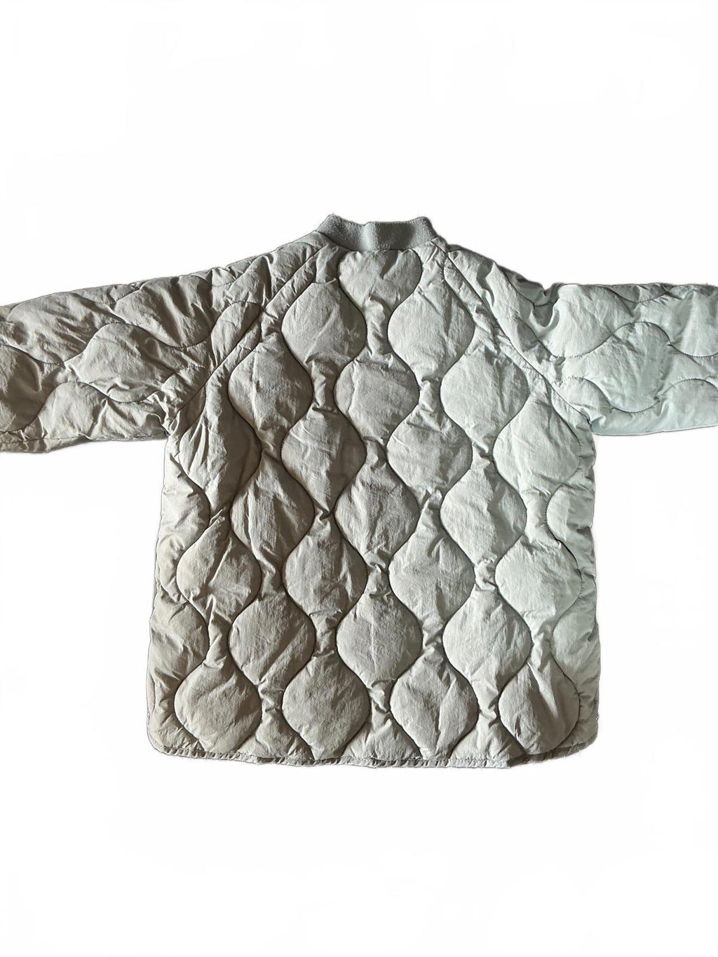 Zara Quilted Jacket Light Grey Size 6/7 Warm Comfortable Stylish