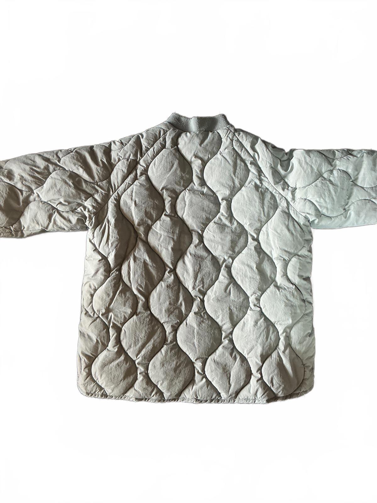 Zara Quilted Jacket Light Grey Size 6/7 Warm Comfortable Stylish
