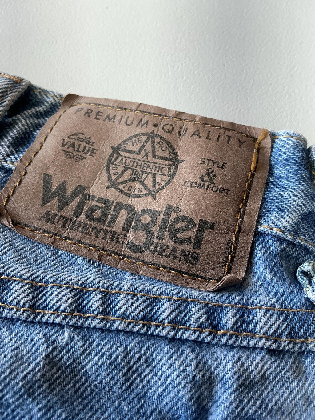 Wrangler Authentic Jeans Classic Blue Denim Shorts Size Waist 34 in.