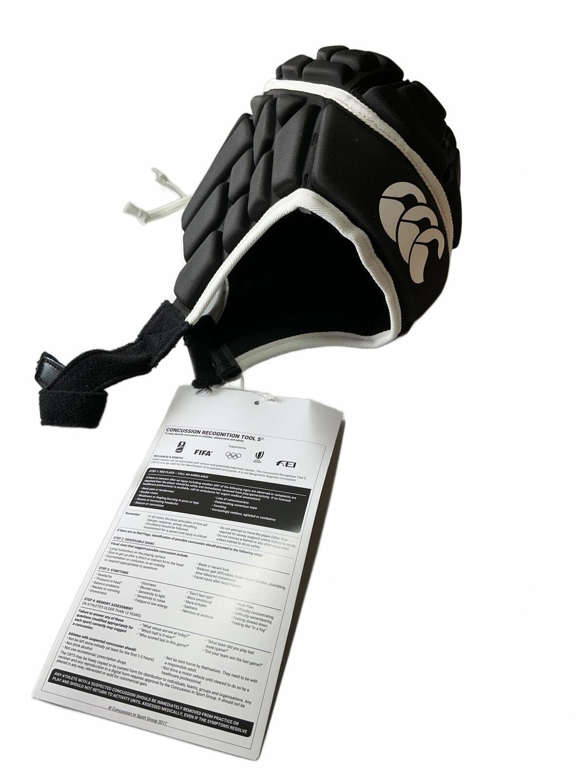 Canterbury CORE XS Rugby Headgear Protective Safety Helmet Black White