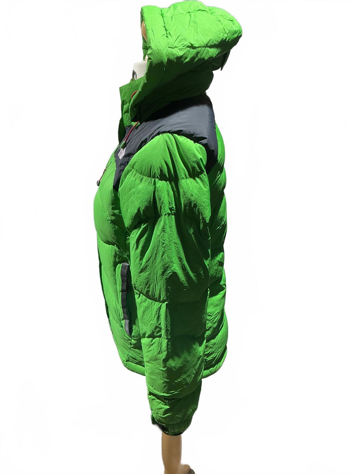 The North Womens Large Face Green and Black Hooded Puffer Jacket