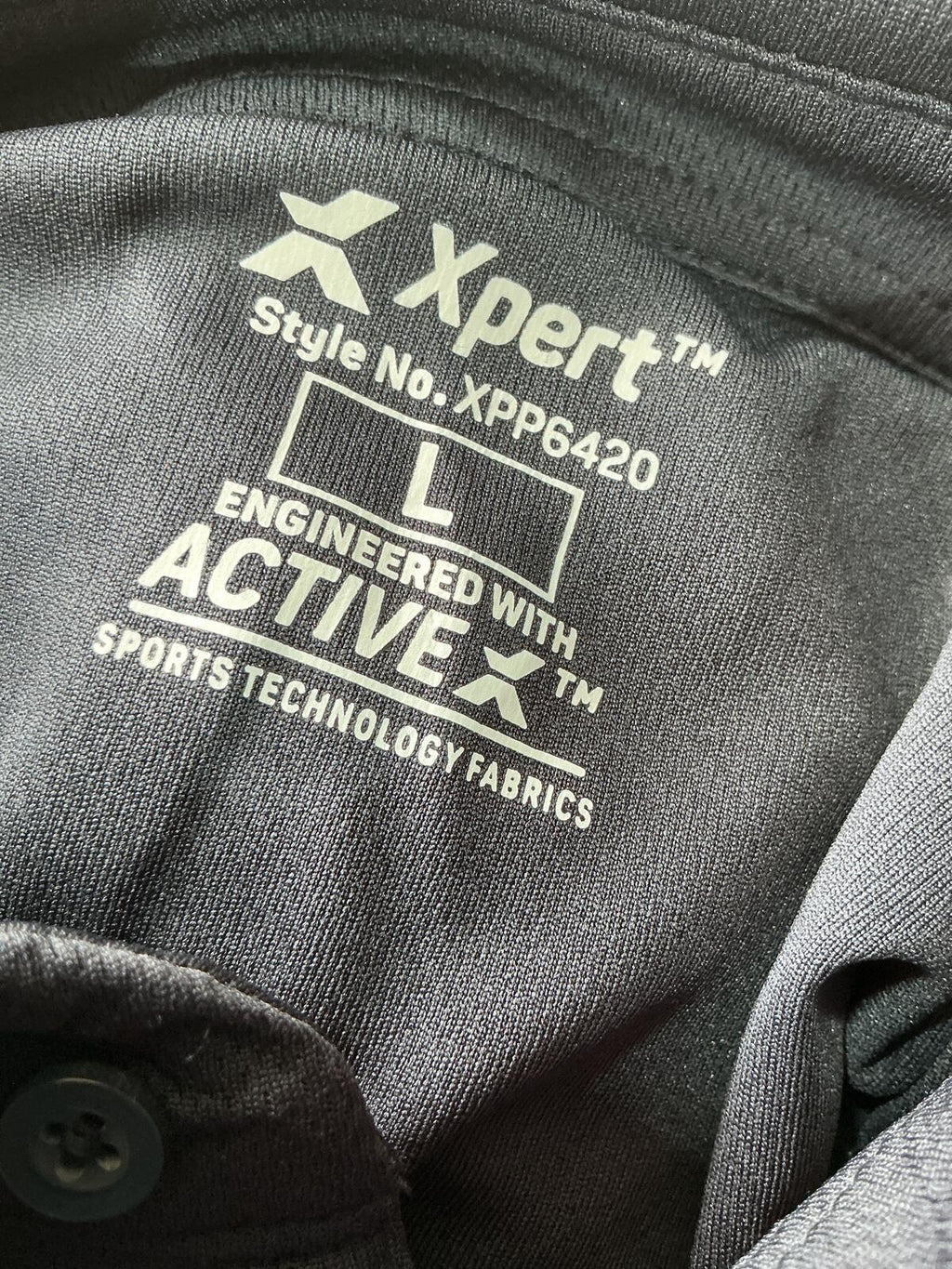 Xpert Men's Dark Grey Polo Shirt, Size Regular L, Breathable Fabric