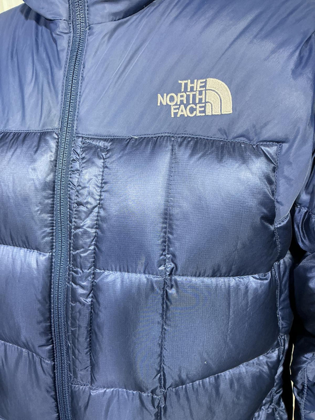 The North Face Men's Navy Blue Summit Series Puffer Jacket with Hood