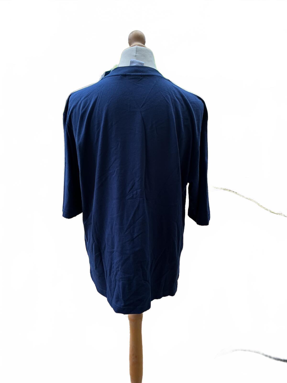 Adidas Originals Navy Blue T-Shirt with White Stripes Size M Casual Sportswear