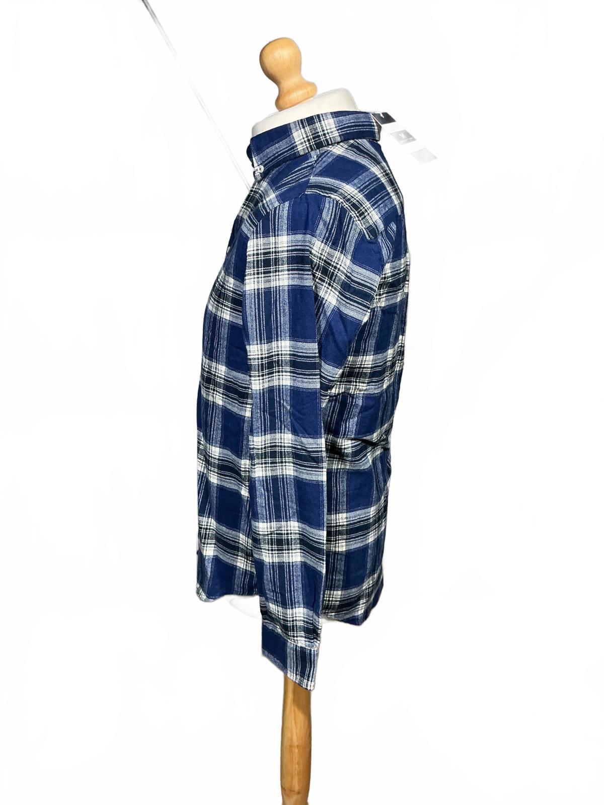 Crew Men's Blue and White Plaid Casual Shirt