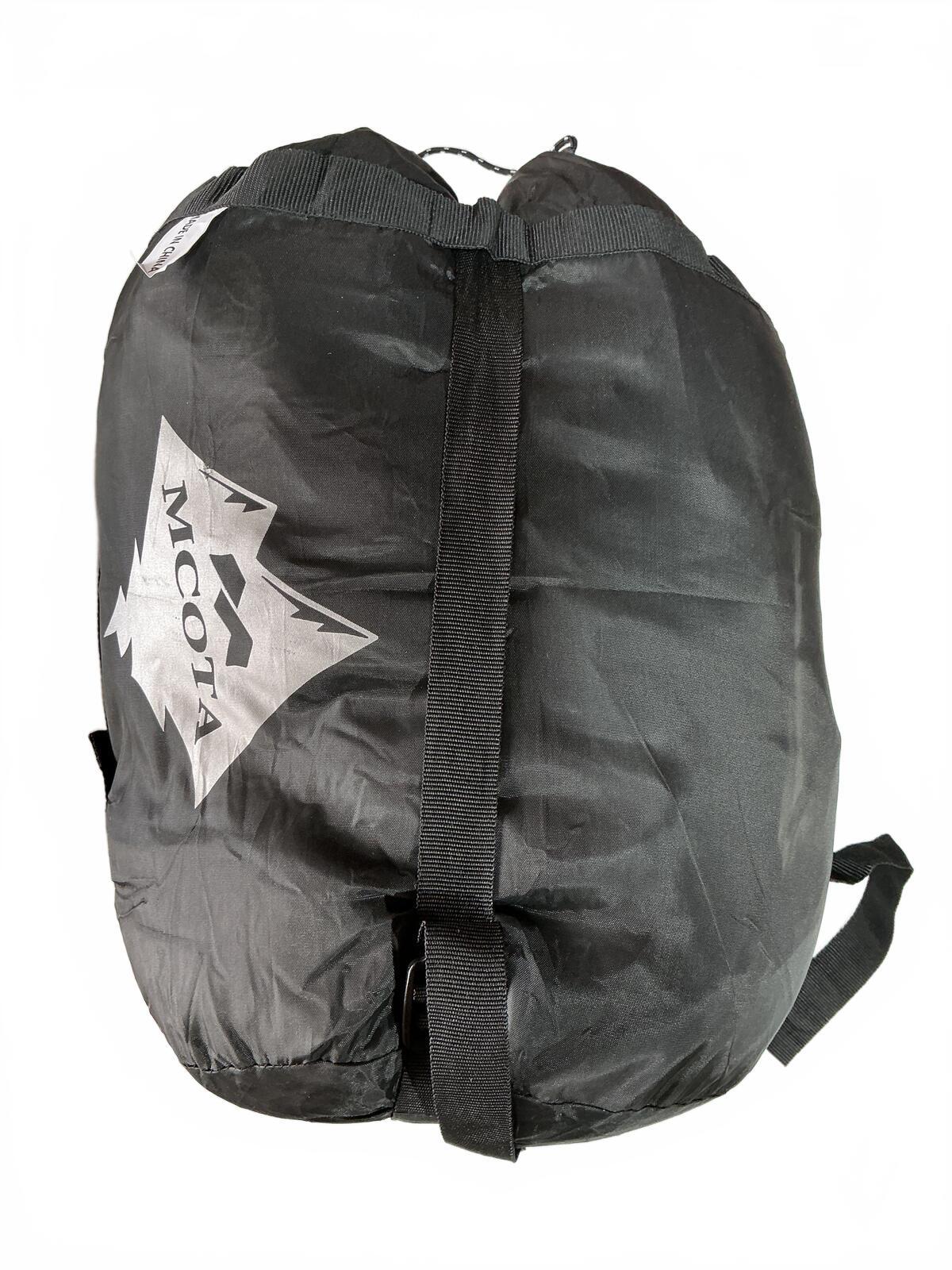 MCOTA Single Adult Sleeping Bag Teal/Black Mummy Style Camping Bag with Sack