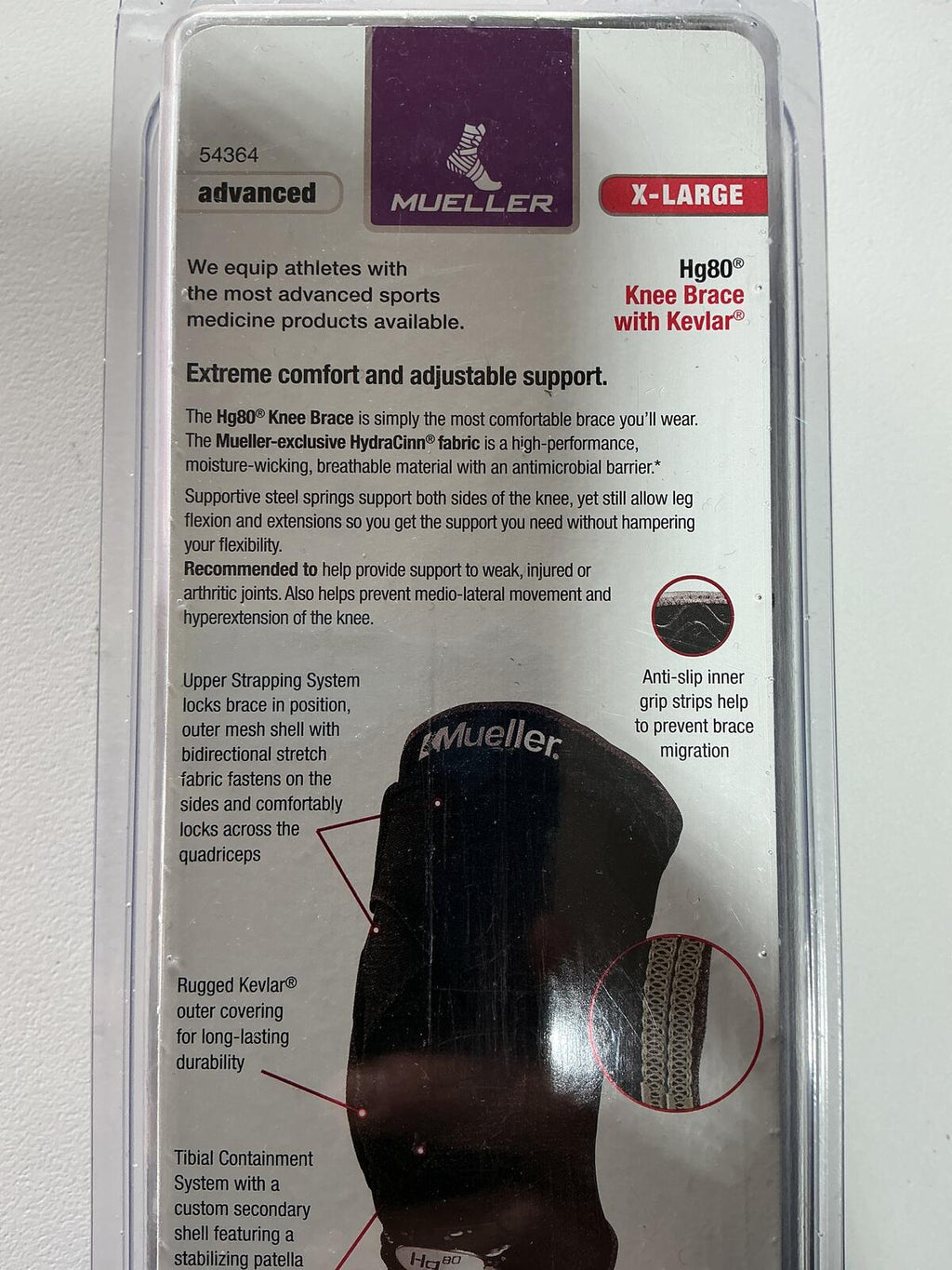 Mueller Hg80 Knee Brace with Kevlar X-Large Comfortable Support