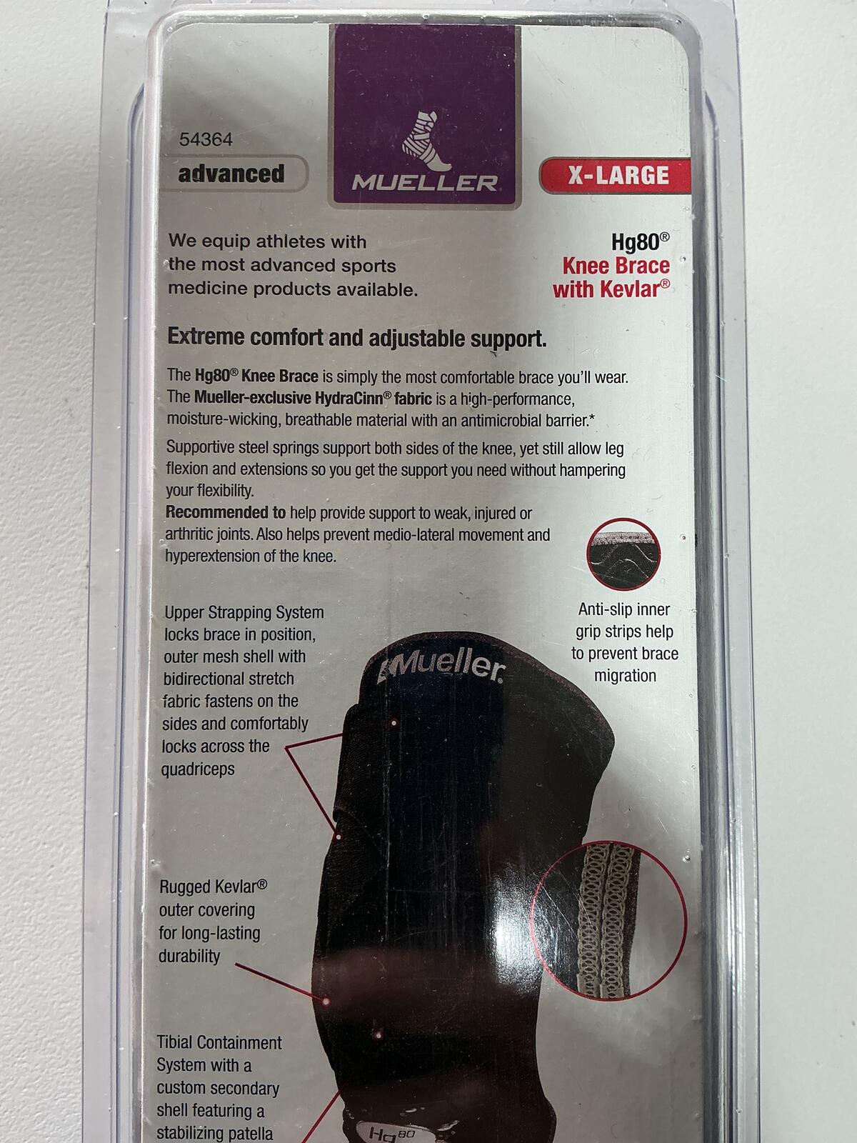 Mueller Hg80 Knee Brace with Kevlar X-Large Comfortable Support