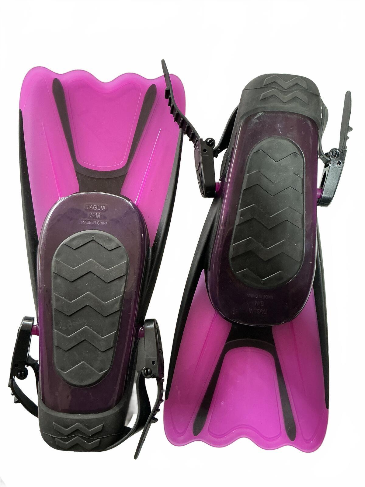 Taglia Adjustable Pink and Black Swim Fins Flippers Size Small Medium 35
