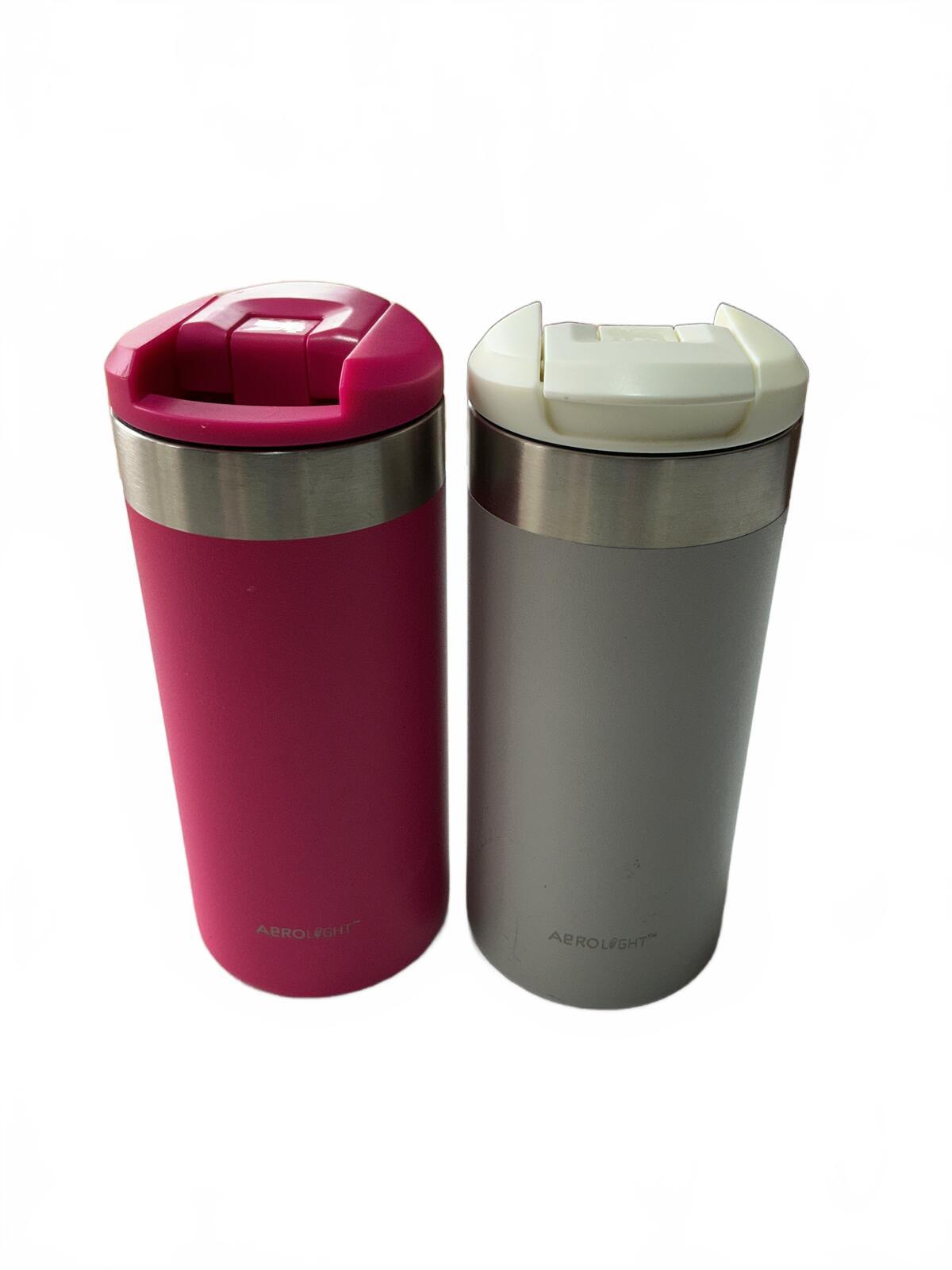 Stanley AeroLight Travel Mugs Set of 2 Pink and Silver 355ml Lightweight