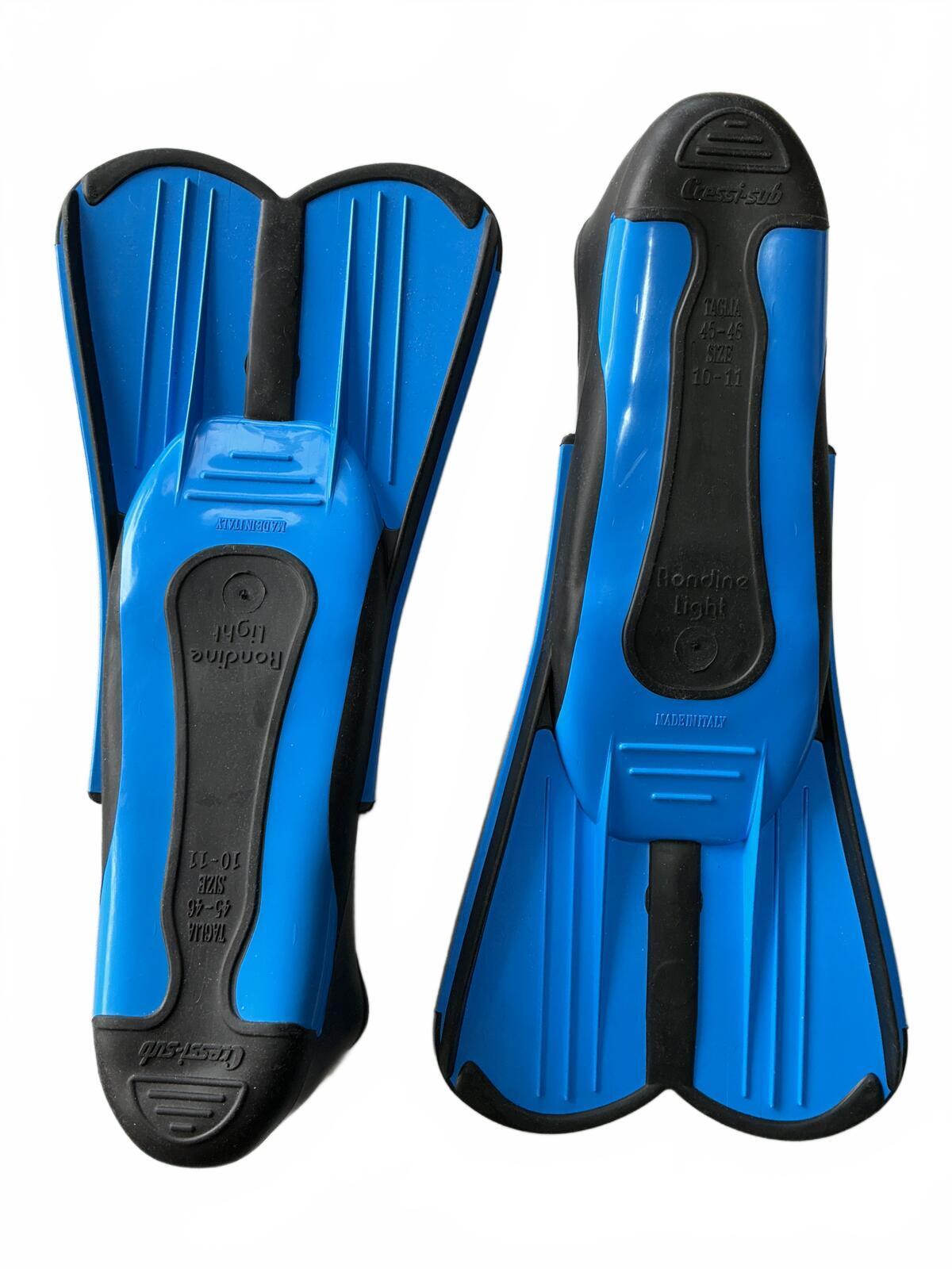 Cressi Rondine Light Diving Fins Size 45-46 UK 10-11 Blue Black