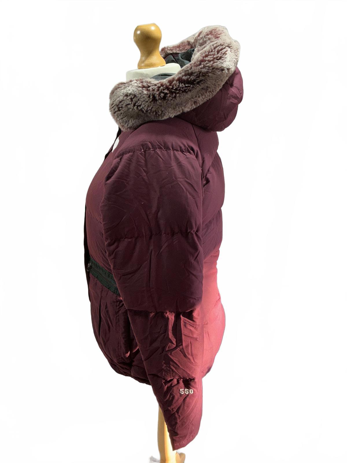 Vintage The North Face Women's Burgundy Puffer Jacket Size Regular 8