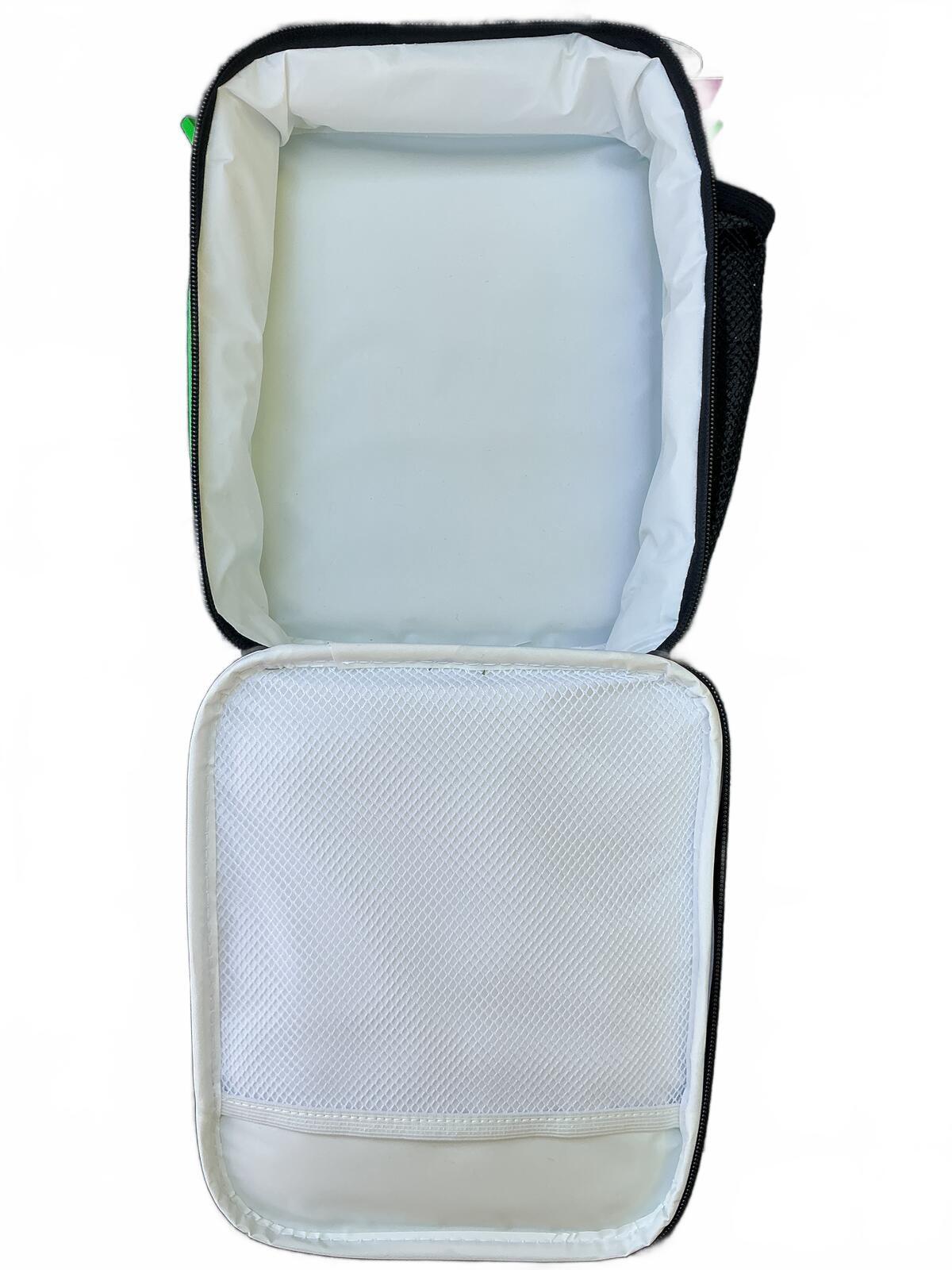 Two Tinc Green Camouflage Insulted Lunch Bags with Monster Print