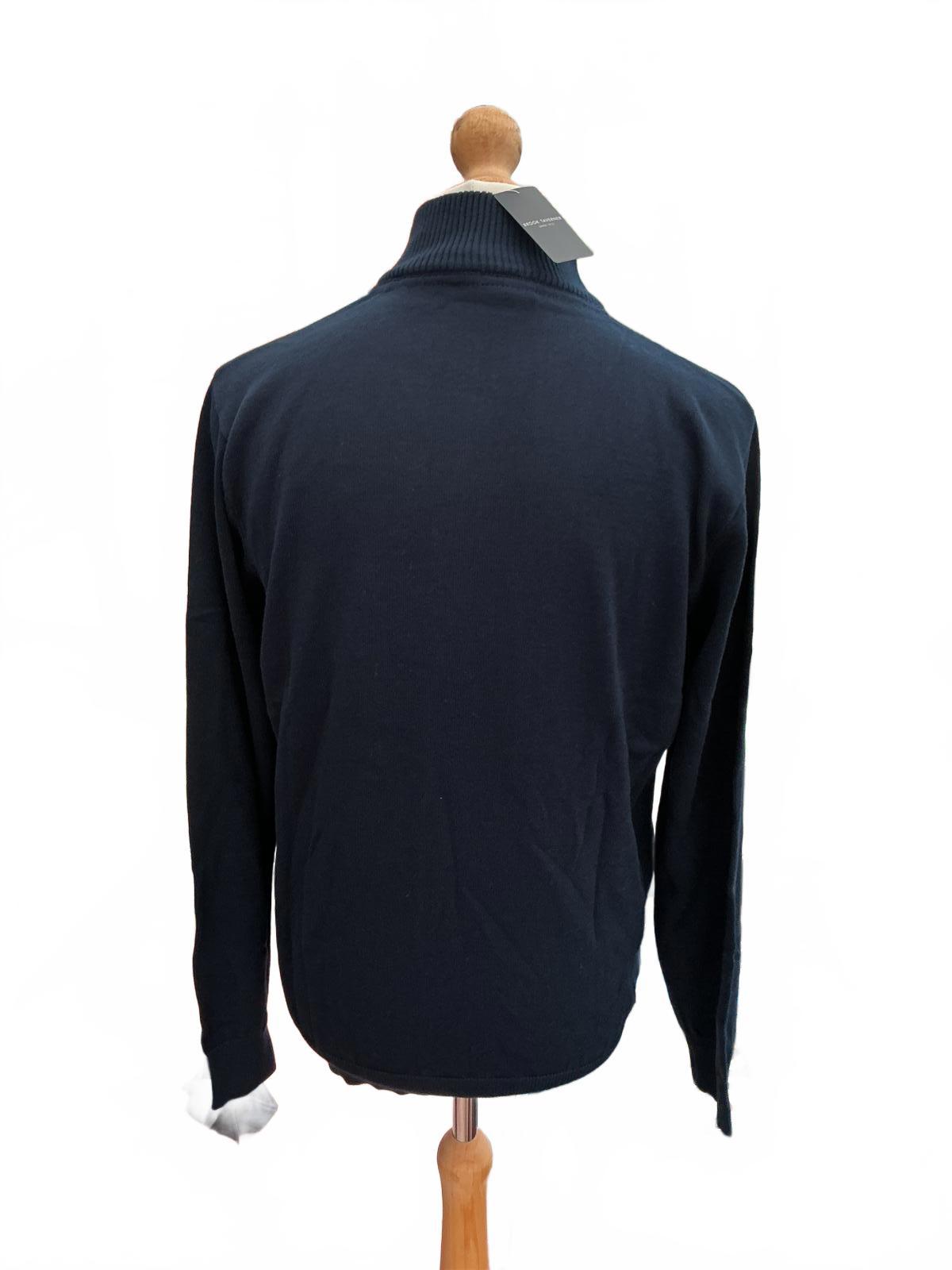 Men's Navy Blue Quarter Zip Sweater Size Regular M