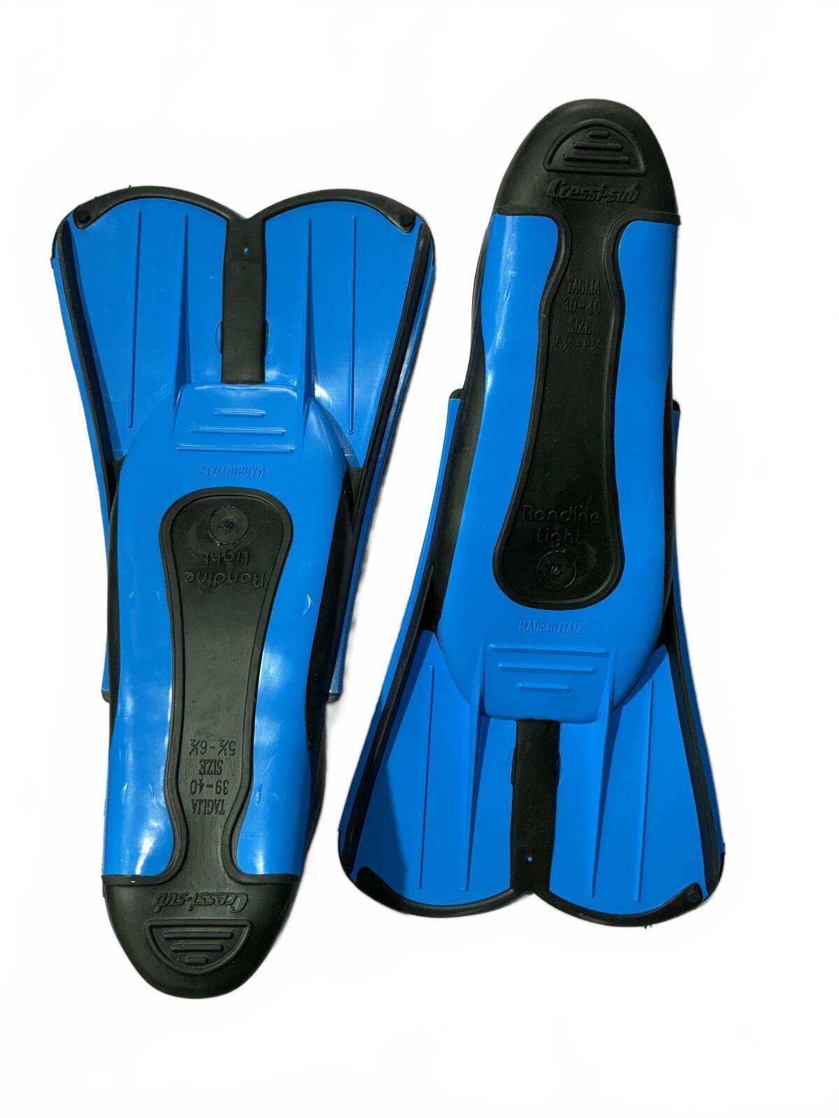 Cressi Rondine Scuba Diving Fins Size 39-40 5.5/6.5 Black and Blue