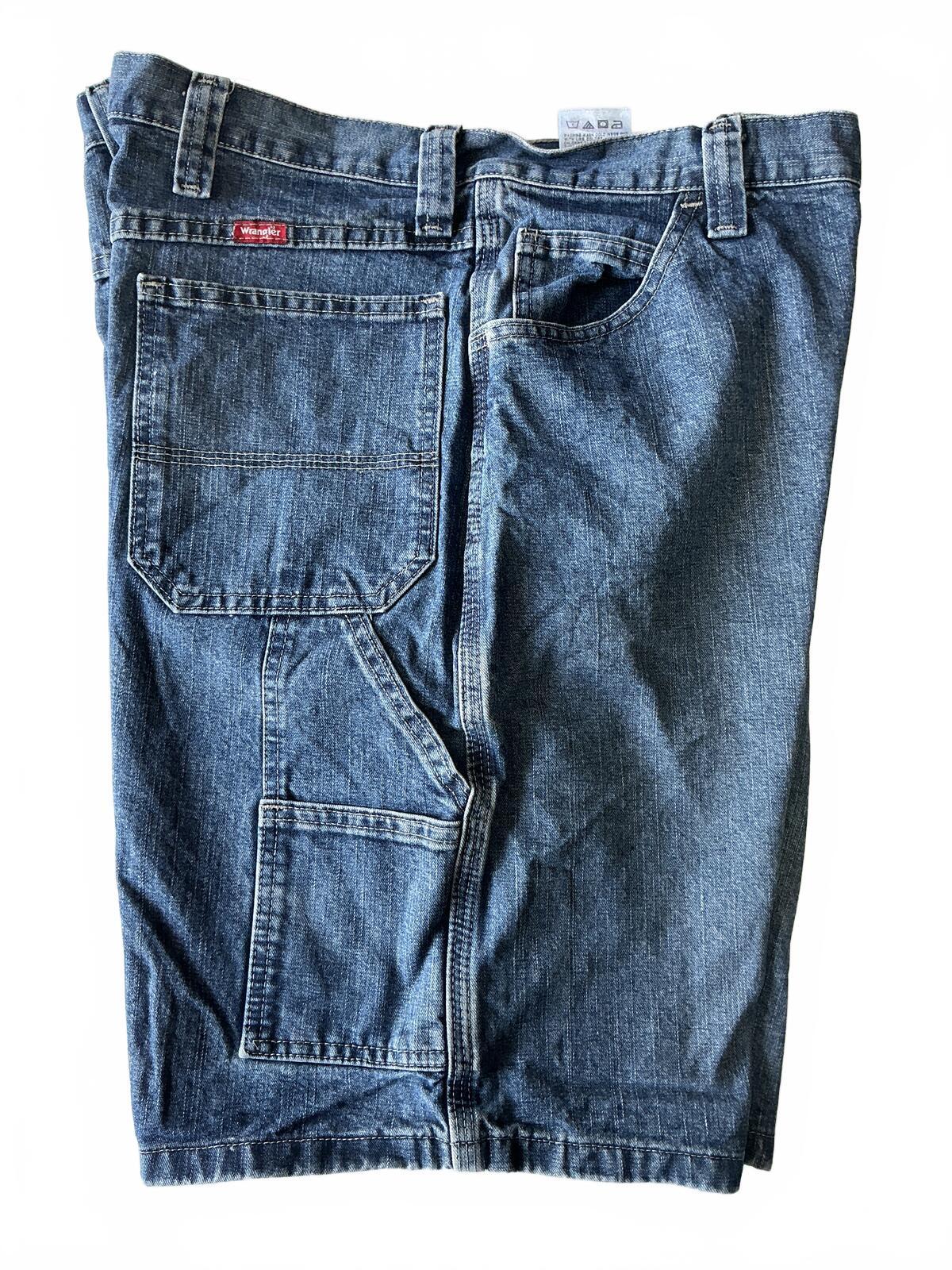 Wrangler Denim Shorts Size Waist 38 in. Classic Blue Workwear Style