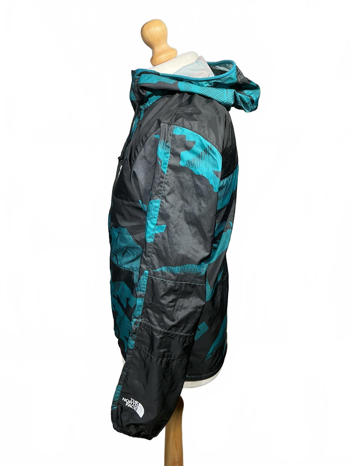The North Face Men's Windbreaker Jacket 30 year edit Black and Teal Camouflage