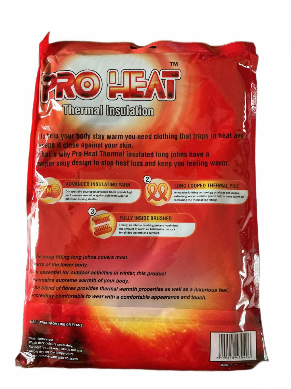 Pro Heat Thermal Long Johns Mens Size L